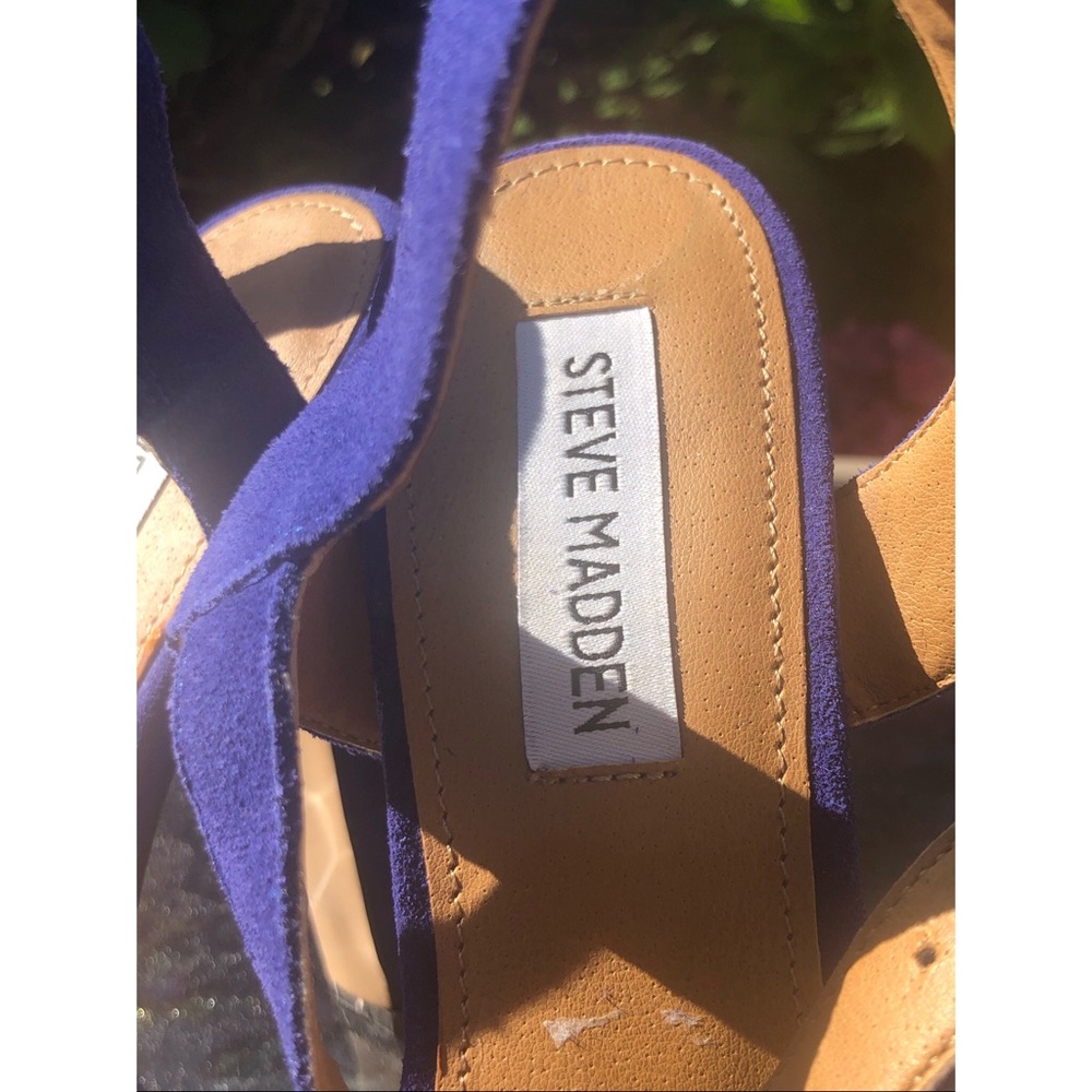 Steve Madden P GEE GEE Royal Blue Suede Platforms - Picture 11 of 13